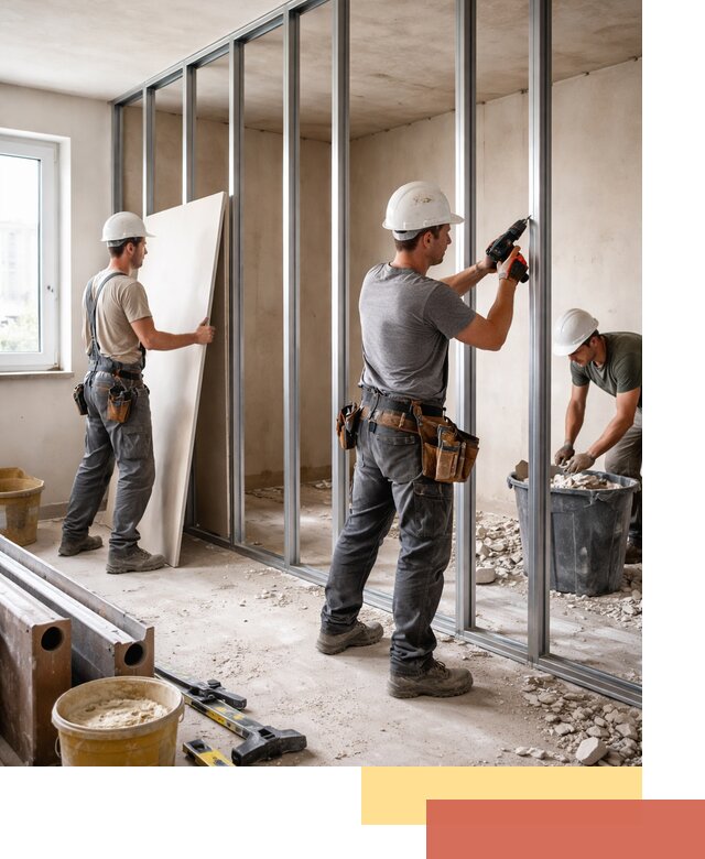 Перенос гипсокартонной перегородки в Пскове профессионально и быстро