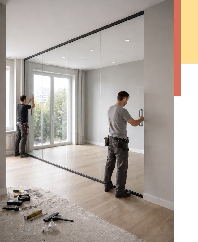 Изготовление стеклянных перегородок в Пскове от 12535 руб. под ключ | ОТДЕЛОЧНИК-Пск