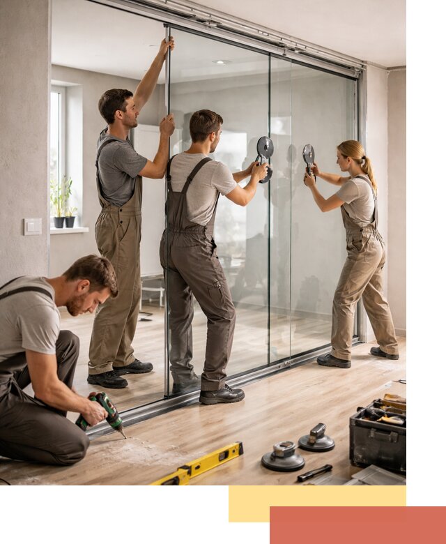 Изготовление стеклянных перегородок на заказ в Пскове