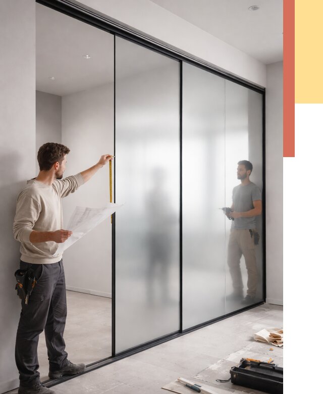 Матовые стеклянные перегородки в Пскове от 8628 руб. — монтаж и установка | ОТДЕЛОЧНИК-Пск