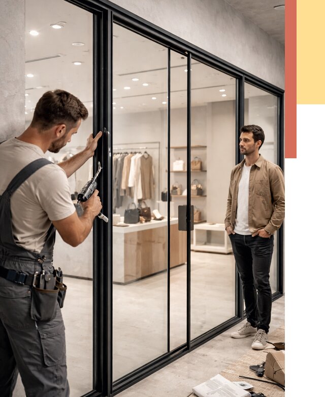 Стеклянные перегородки для магазинов в Пскове от 8323 руб. под ключ | ОТДЕЛОЧНИК-Пск