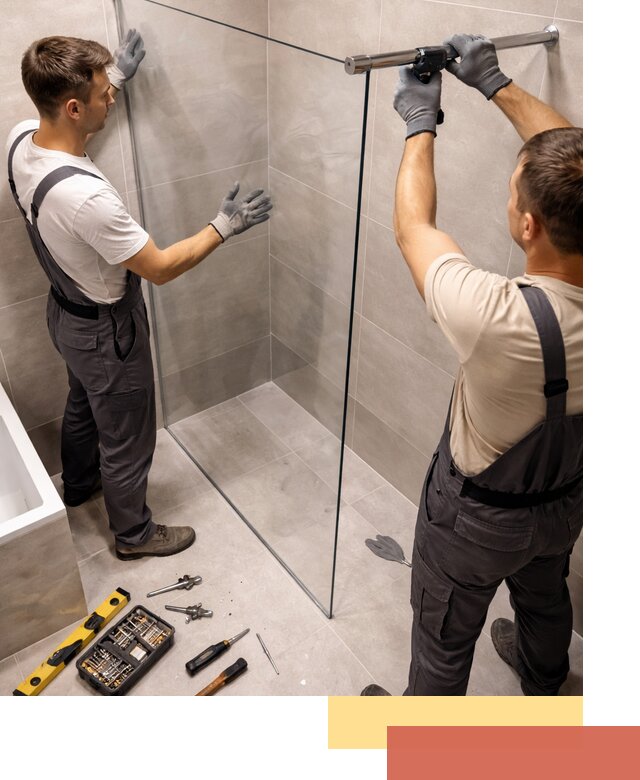 Стеклянные перегородки для душа в Пскове — изготовление и монтаж