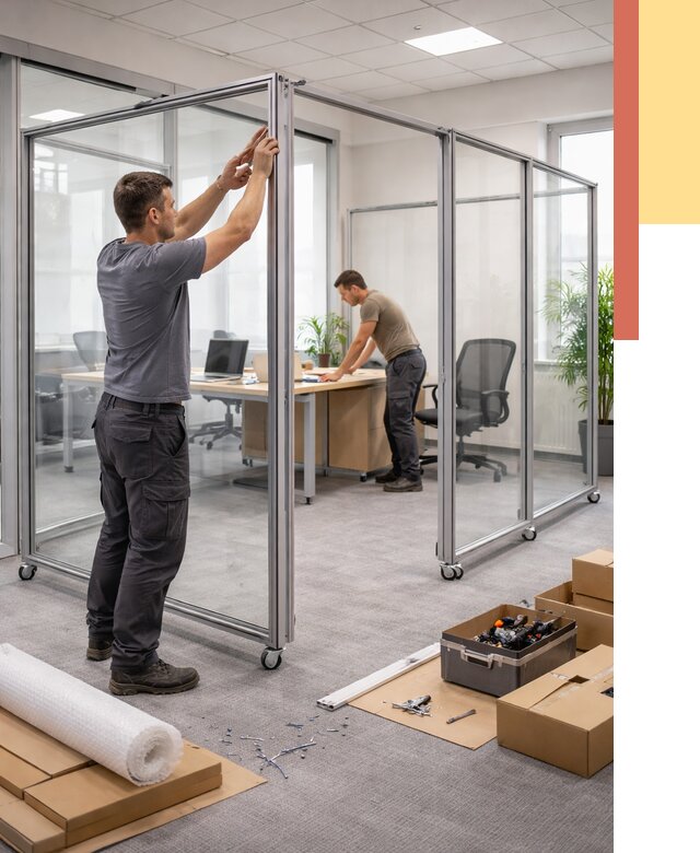 Мобильные офисные перегородки в Пскове от 12688 руб. — установка под ключ | ОТДЕЛОЧНИК-Пск