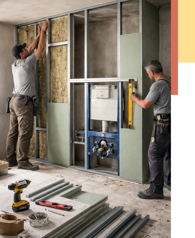 Установка сантехнических перегородок в Пскове от 8628 руб. | ОТДЕЛОЧНИК-Пск