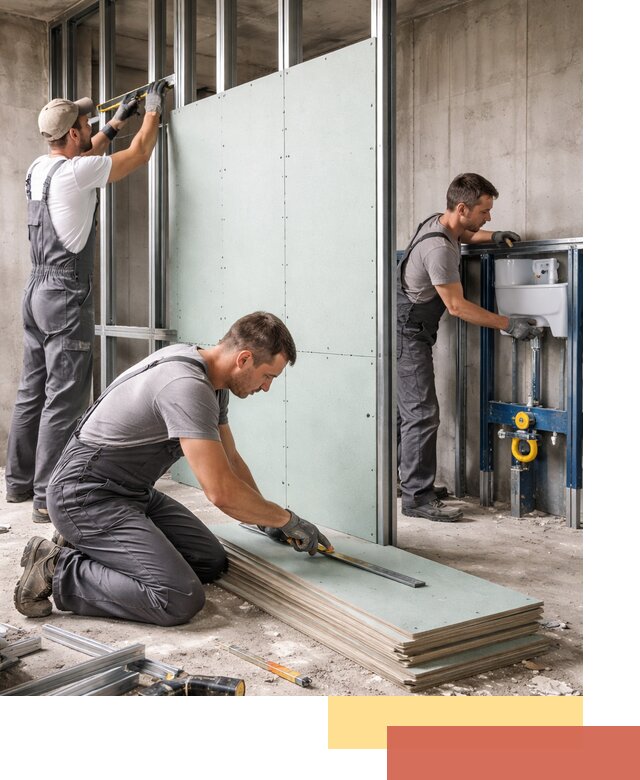 Монтаж и ремонт сантехнических перегородок в Пскове