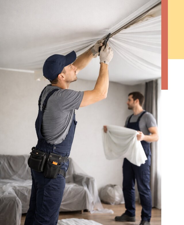 Демонтаж натяжного потолка в Пскове от 4568 руб. — снятие и разбор под ключ | ОТДЕЛОЧНИК-Пск