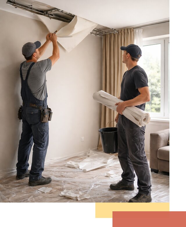 Демонтаж натяжного потолка в Пскове быстро и аккуратно