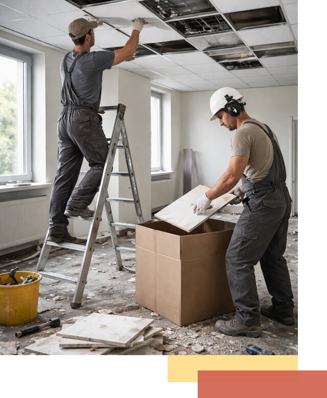 Демонтаж потолочной плитки в Пскове быстро и аккуратно