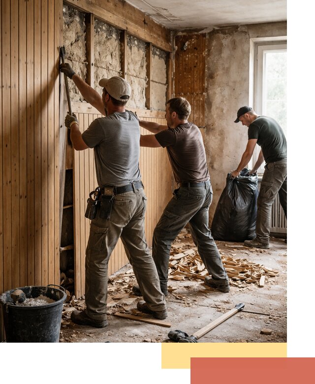 Демонтаж вагонки и вывоз материалов в Пскове