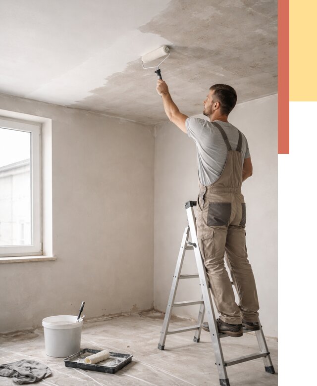 Грунтовка потолка в Пскове от 2538 руб. — быстро и недорого | ОТДЕЛОЧНИК-Пск