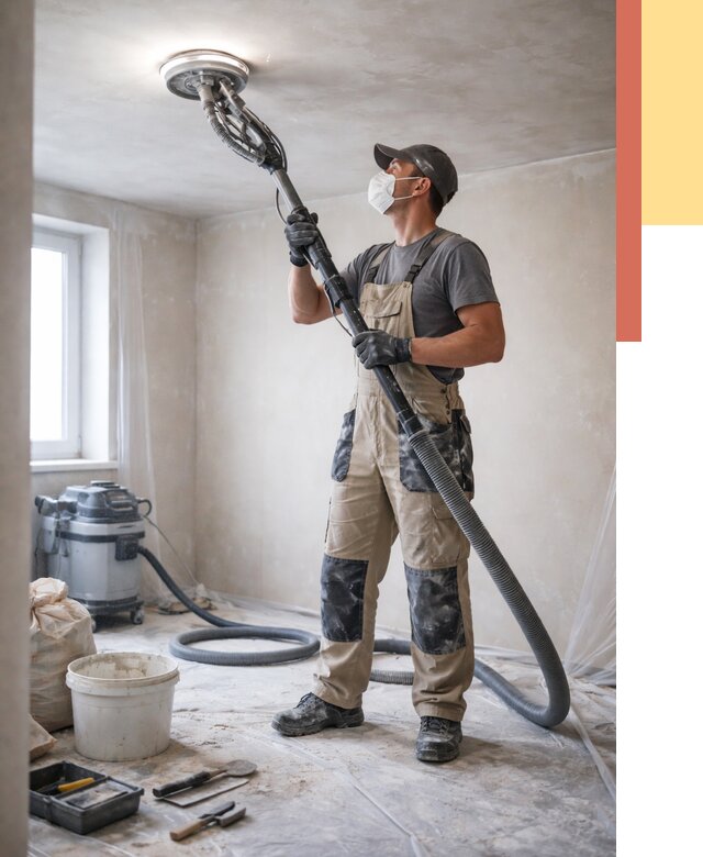 Шлифовка потолка в Пскове от 3553 руб. — услуги шлифования потолка | ОТДЕЛОЧНИК-Пск