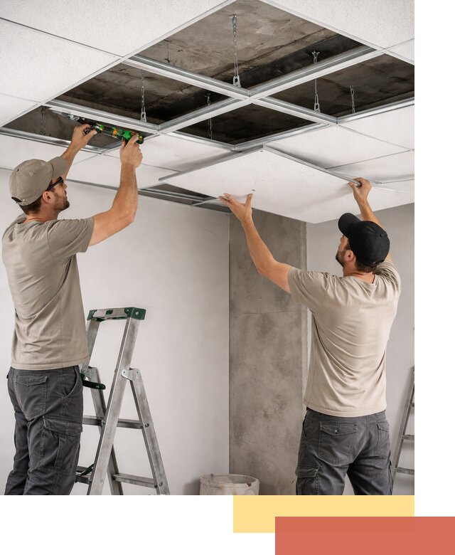 Монтаж потолка Армстронг под ключ в Пскове