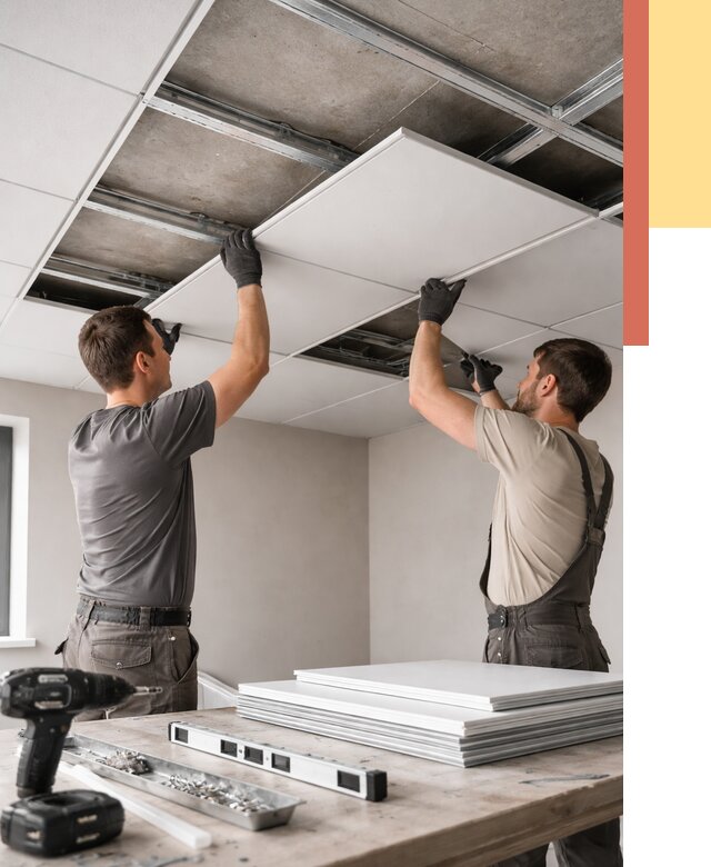 Монтаж кассетного потолка в Пскове от 4568 руб/м2 — установка и сборка | ОТДЕЛОЧНИК-Пск