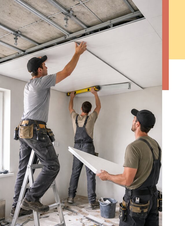 Монтаж потолка из ПВХ панелей в Пскове от 3553 руб./м2 — быстро и недорого | ОТДЕЛОЧНИК-Пск