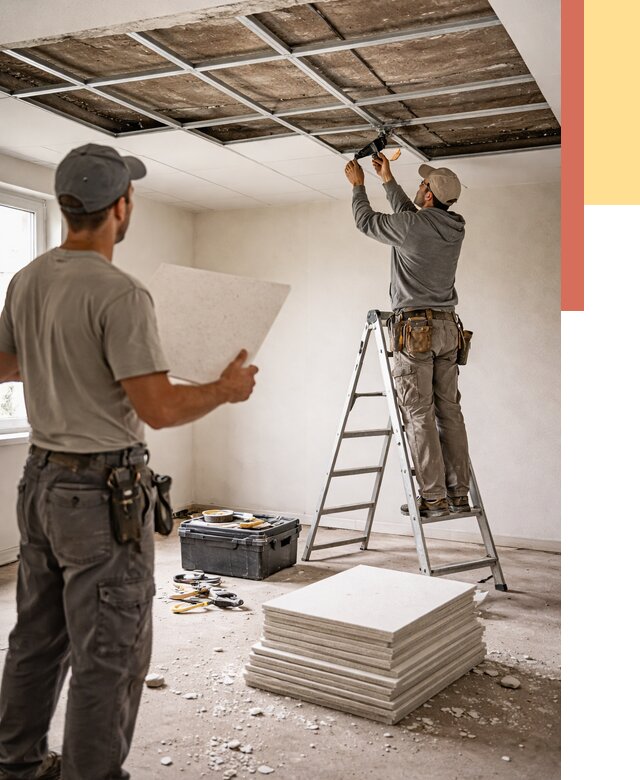 Замена плит подвесного потолка в Пскове от 1776 руб. быстро и недорого | ОТДЕЛОЧНИК-Пск