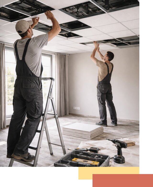 Замена плит подвесного потолка в Пскове быстро и качественно