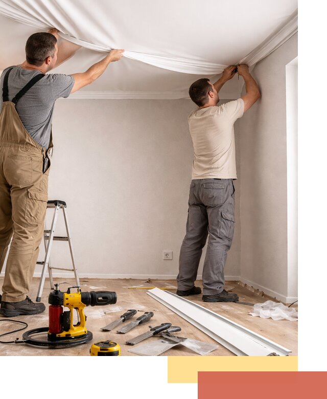 Монтаж ПВХ натяжного потолка в Пскове качественно и быстро