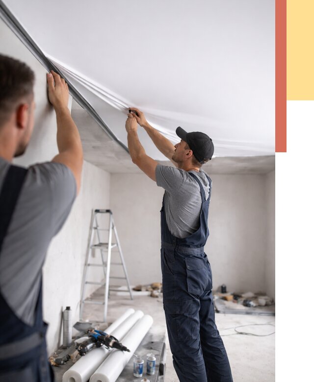 Монтаж матового натяжного потолка в Пскове от 4568 руб./м² — быстро и недорого | ОТДЕЛОЧНИК-Пск