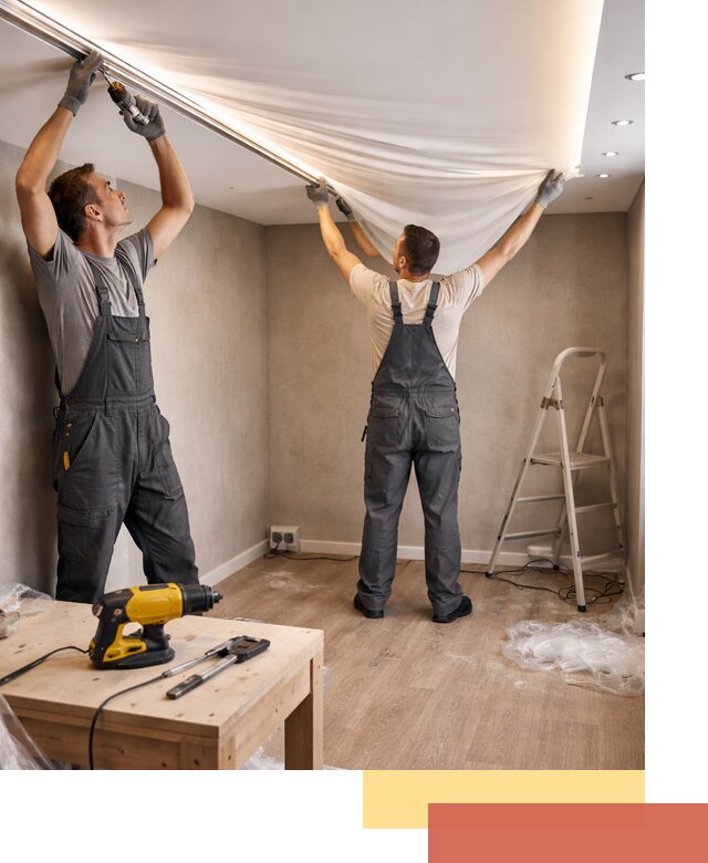 Монтаж натяжного потолка с подсветкой в Пскове цена и сроки