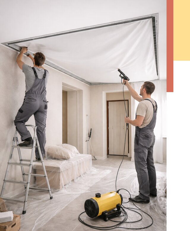 Монтаж натяжного потолка в прихожей в Пскове от 2690 руб. под ключ | ОТДЕЛОЧНИК-Пск