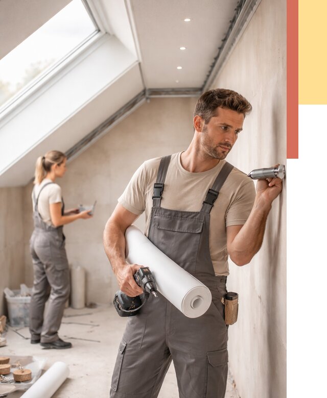 Монтаж натяжного потолка на мансарде в Пскове от 3553 руб. | ОТДЕЛОЧНИК-Пск