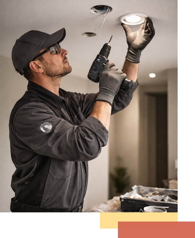 Установка точечных светильников в натяжной потолок в Пскове