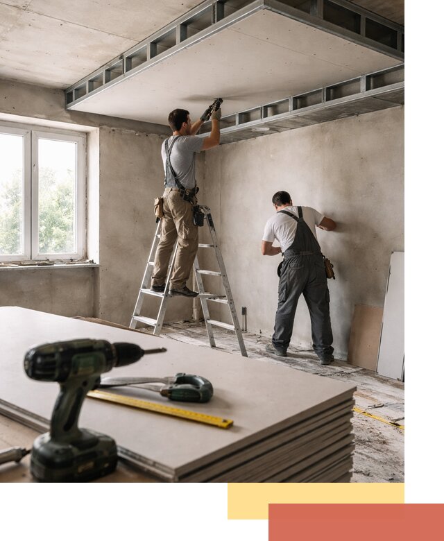 Двухуровневый потолок из гипсокартона в Пскове