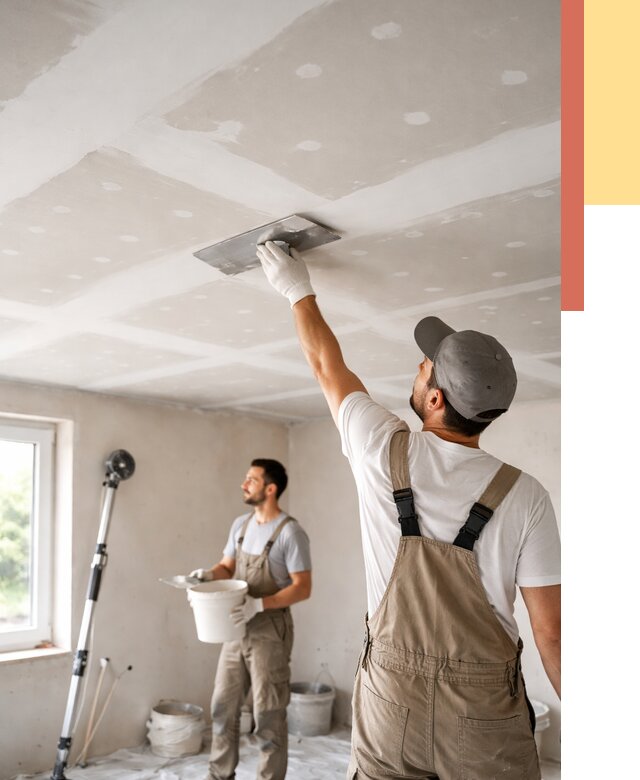 Шпаклевка потолка из гипсокартона в Пскове от 3248 руб./м2 — услуги под ключ | ОТДЕЛОЧНИК-Пск