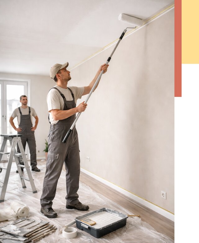 Покраска потолка из гипсокартона в Пскове от 4568 руб./м2 — услуги под ключ | ОТДЕЛОЧНИК-Пск