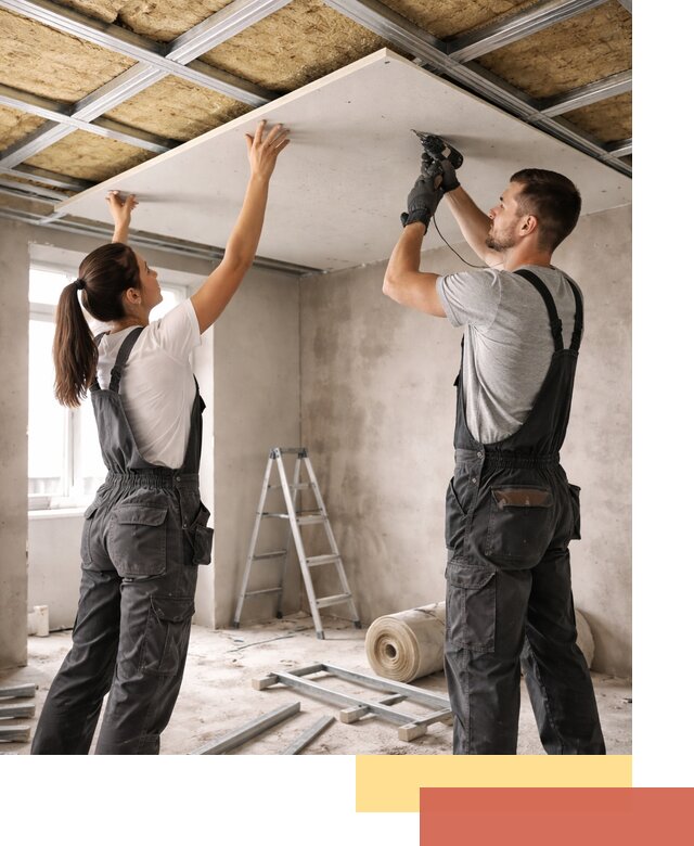 Звукоизоляция потолка из ГКЛ в Пскове профессионально и надежно