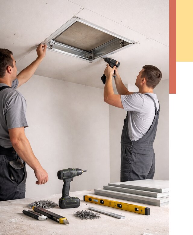 Установка люка в потолок ГКЛ в Пскове от 2538 руб. под ключ | ОТДЕЛОЧНИК-Пск