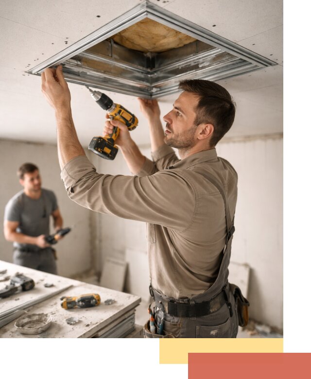 Монтаж люка в потолок из ГКЛ в Пскове