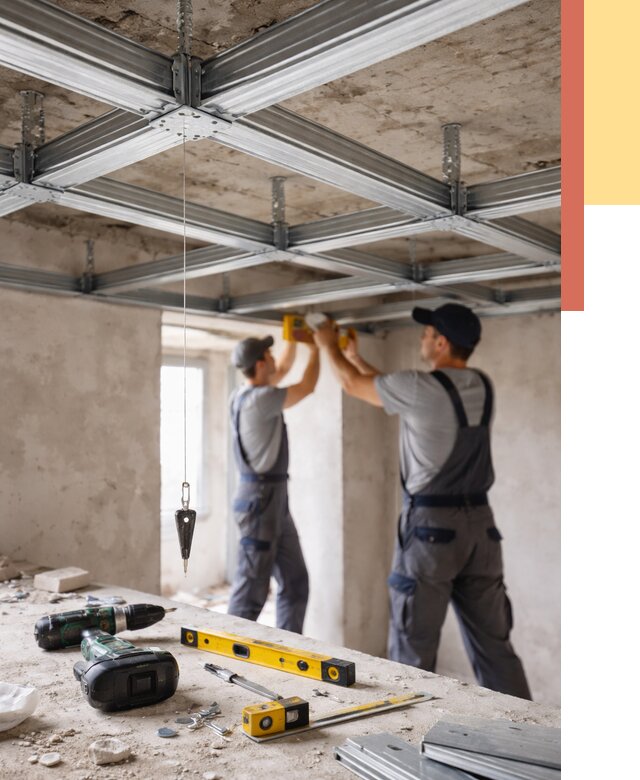 Монтаж каркаса потолка из профиля в Пскове от 4568 руб. — услуги ОТДЕЛОЧНИК-Пск