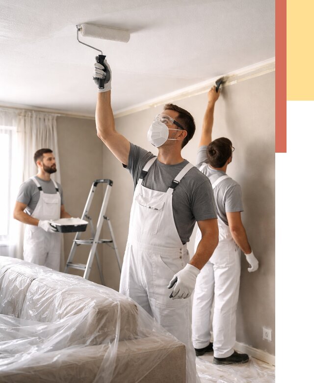 Покраска потолка водоэмельсионной краской в Пскове от 2233 руб/м² — услуги под ключ | ОТДЕЛОЧНИК-Пск