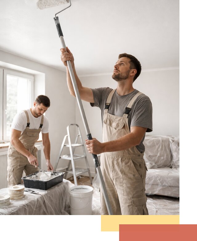 Покраска потолка водоэмульсионной краской в Пскове