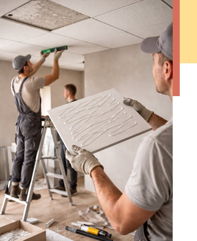 Монтаж потолочной плитки в Пскове от 4568 руб. — быстро и недорого | ОТДЕЛОЧНИК-Пск