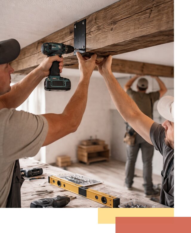 Монтаж декоративных потолочных балок в Пскове