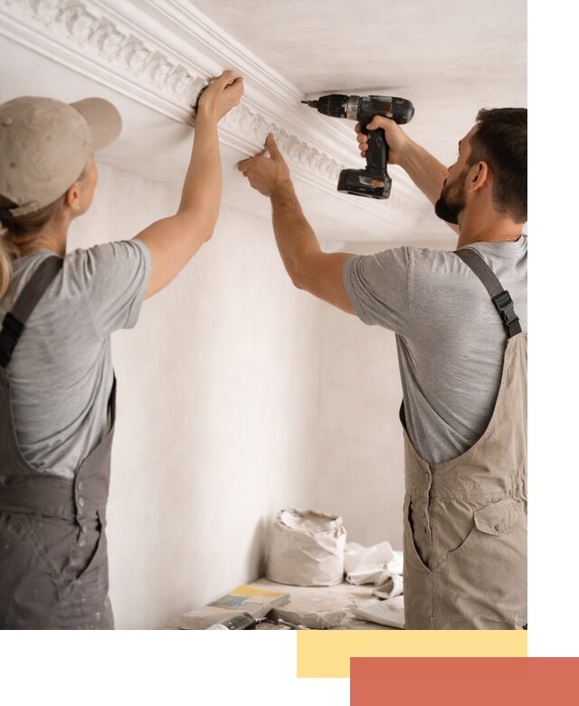 Профессиональный монтаж лепнины на потолок в Пскове