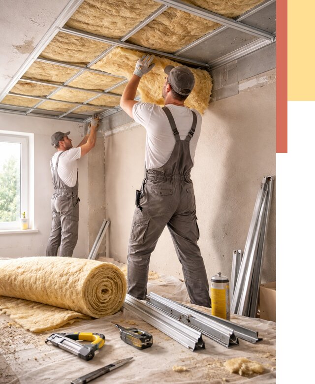 Утепление потолка в Пскове от 7308 руб/м2 — недорого, быстро, под ключ | ОТДЕЛОЧНИК-Пск