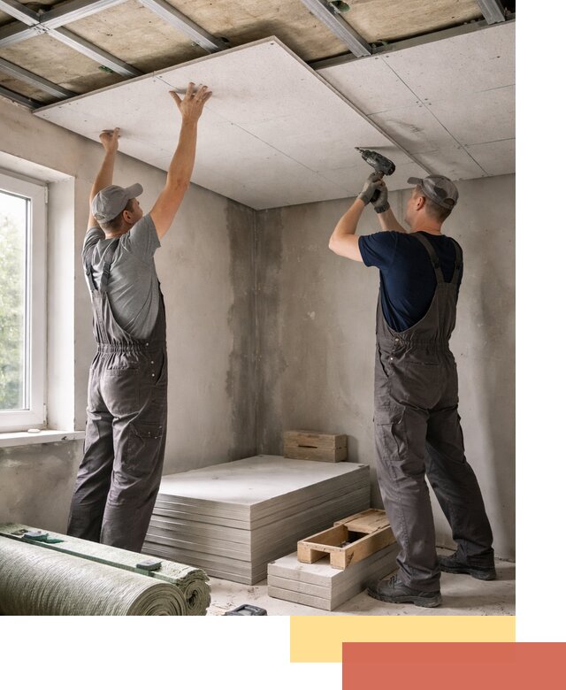 Шумоизоляция потолка панелями ЗИПС в Пскове